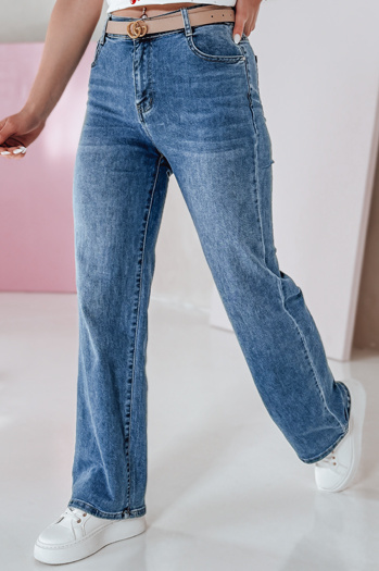 Spodnie damskie jeansowe straight VELLISATE niebieskie Dstreet UY2666