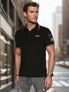 Koszulka męska polo z naszywkami czarna Dstreet PX0632