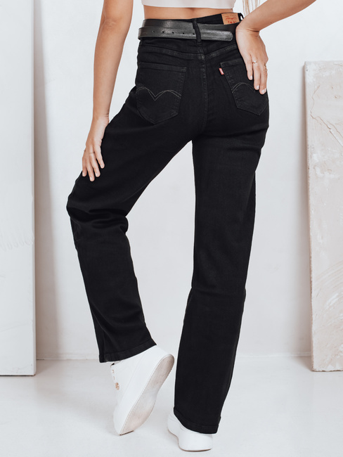 Jeansy damskie wide leg czarne Dstreet UY2748