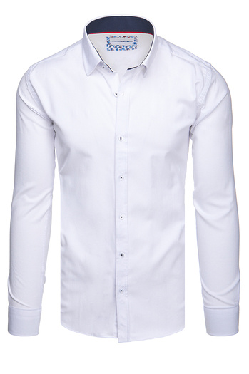 Koszula męska SLIM FIT elegancka gładka biała Dstreet DX2618