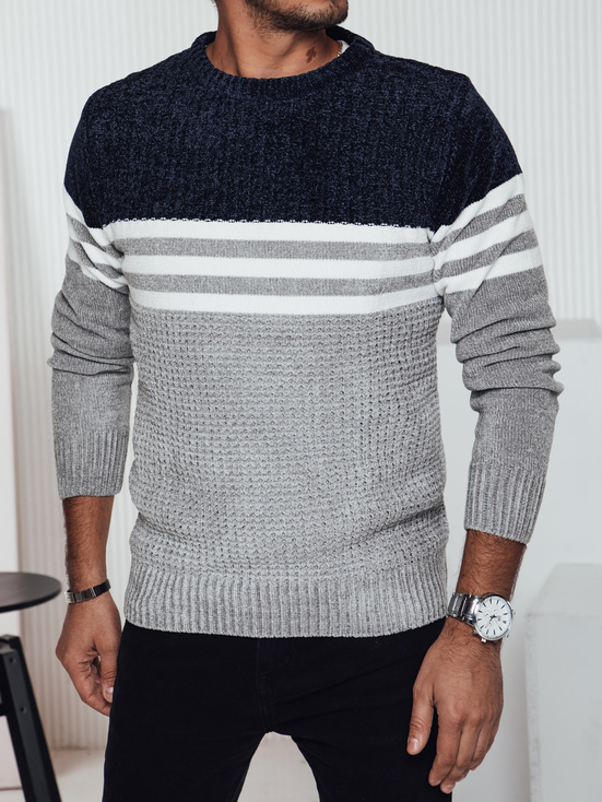 Sweter męski w paski szary Dstreet WX2230