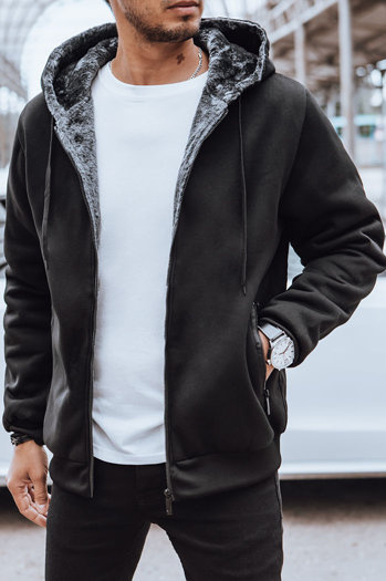 Rozpinana bluza męska ocieplana czarna Dstreet BX5597