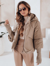 Kurtka damska zimowa MISSLAYER z kapturem kamelowa Dstreet TY5035