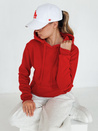 Bluza damska BASIC z kapturem czerwona BY0175