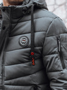 Kurtka męska zimowa pikowana z kapturem grafitowa Dstreet TX5057