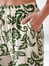 Spodnie damskie wide leg w kwiaty LOVEGARDEN zielone Dstreet UY2656