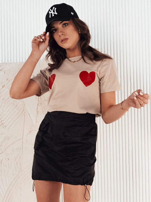 T-shirt damski PALIS beżowy Dstreet RY2431