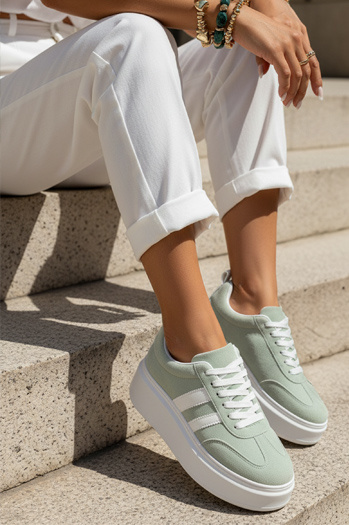 Sneakersy damskie miętowe Dstreet ZY1375