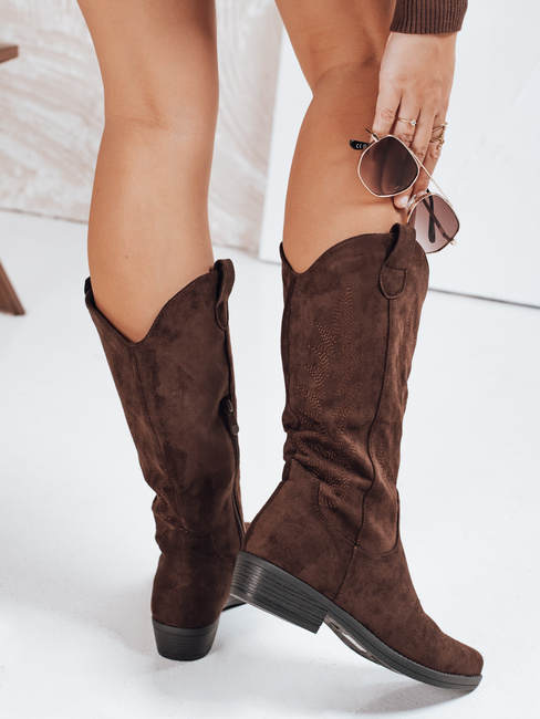 Kowbojki damskie zamszowe brązowe Dstreet ZY1094