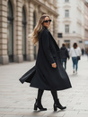Płaszcz zimowy damski długi oversize czarny Dstreet NY0765z