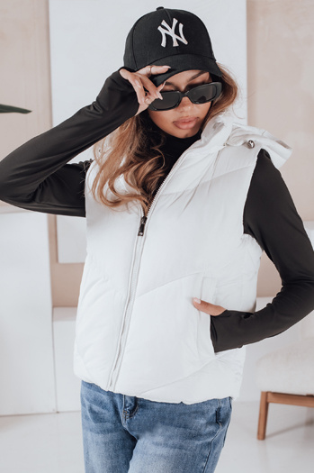 Kamizelka damska pikowana LIKEHUGS biała Dstreet TY4975