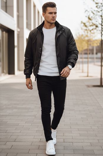 Kurtka męska przejściowa czarna Dstreet TX4583