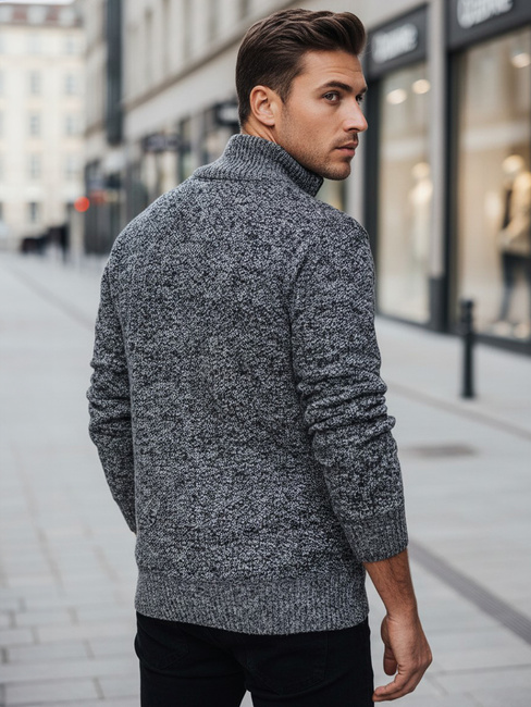 Sweter męski rozpinany szary Dstreet WX2251z