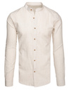 Koszula męska ze stójką z długim rękawem jasnobeżowa Dstreet DX2658