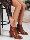 Botki damskie na obcasie kamelowe Dstreet ZY1317