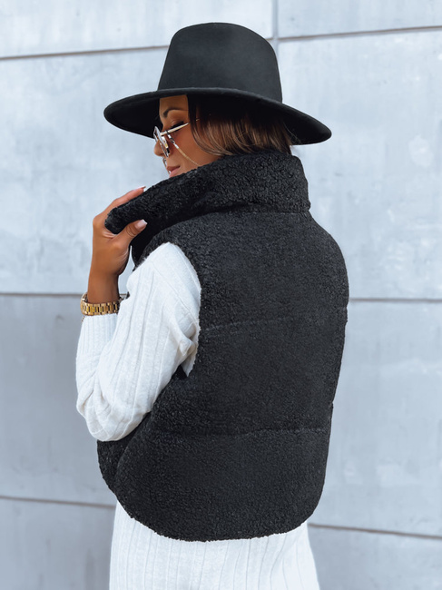 Kamizelka damska z kożuszkiem BEEWARM czarna Dstreet TY3845