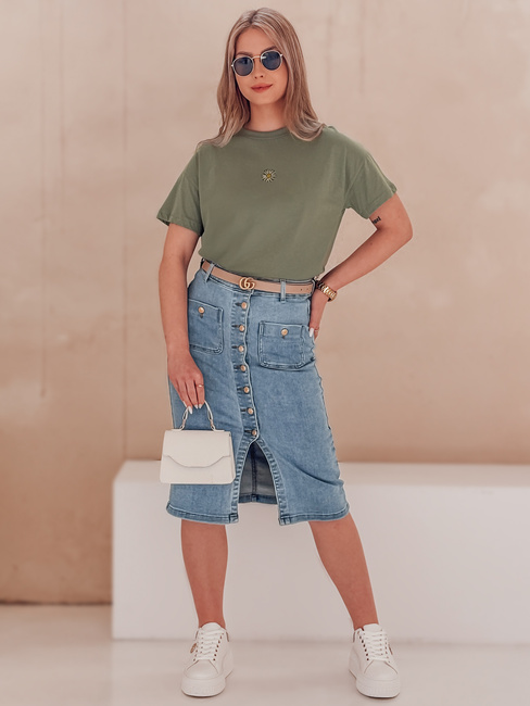 T-shirt damski FLORTA ciemnozielony Dstreet RY2556