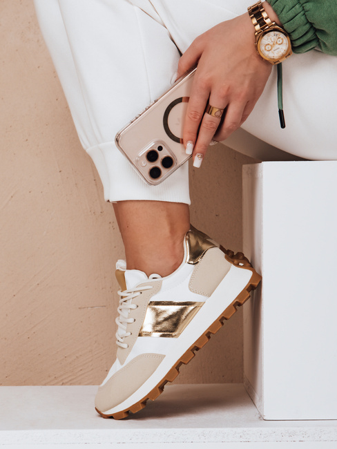 Sportowe sneakersy damskie EASYSTEP beżowe Dstreet ZY0624