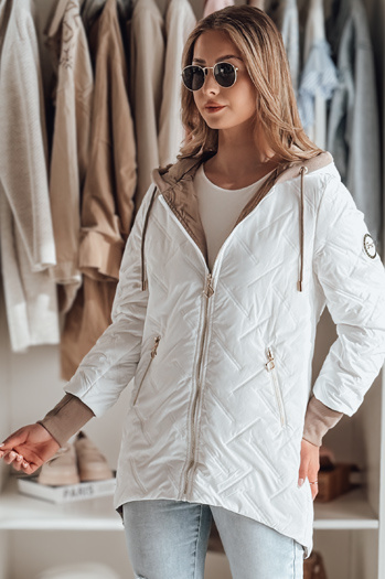 Kurtka damska przejściowa z kapturem LUMERA biała Dstreet TY4820