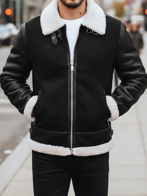 Kurtka męska skórzana czarna Dstreet TX5085