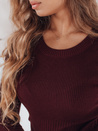 Damski sweter prążkowany NOLVIE bordowy Dstreet MY2493