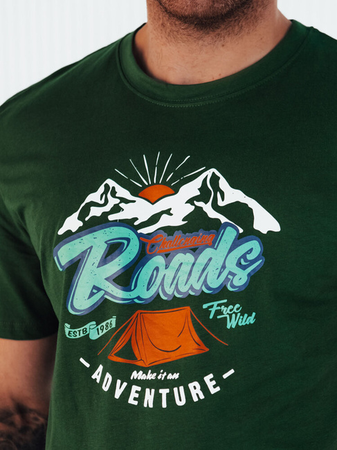 Koszulka męska z nadrukiem zielona Dstreet RX5402