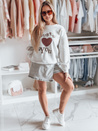 Bluza damska oversize z nadrukiem JUST LOVE YOU szara Dstreet BY1475