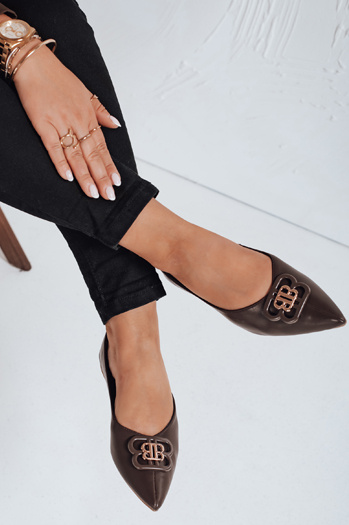 Baleriny damskie brązowe Dstreet ZY1061