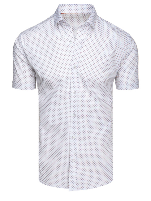 Koszula męska z krótkim rękawem biała Dstreet KX1077