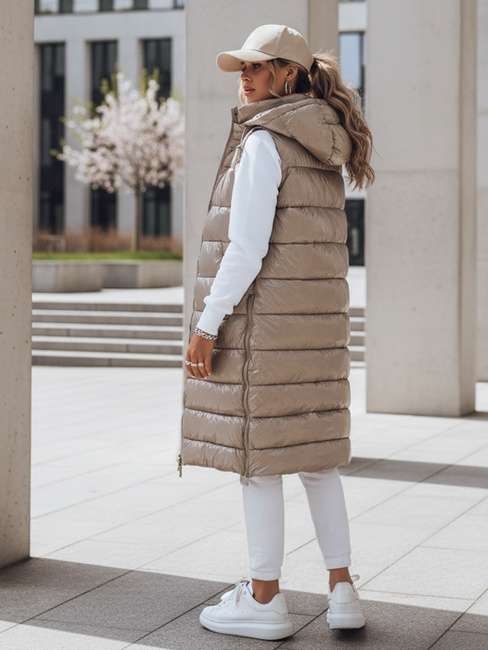 Kamizelka pikowana damska GANTINI beżowa Dstreet TY3745