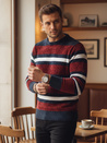 Sweter męski w paski czerwony Dstreet WX2264