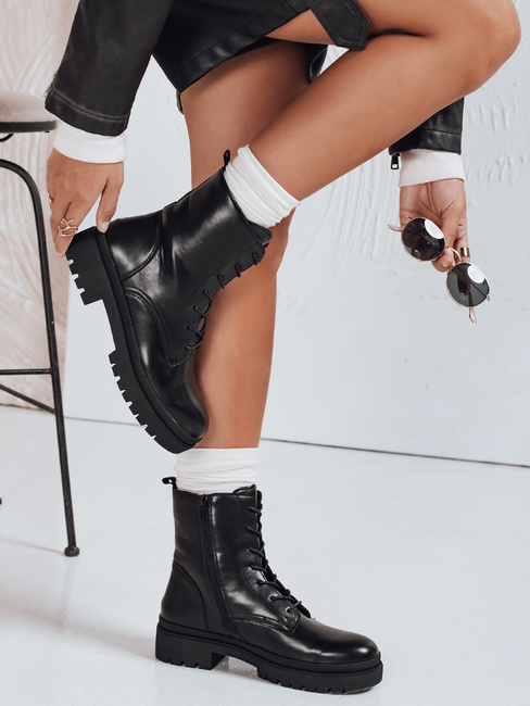 Botki damskie trapery STYLOBOSS czarne Dstreet ZY0521