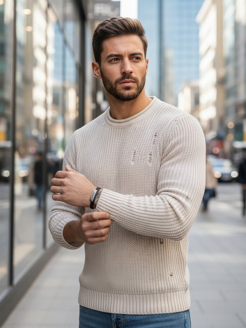 Sweter męski beżowy Dstreet WX1992