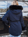 Kurtka damska zimowa parka z futerkiem CHARMFUR granatowa Dstreet TY5132