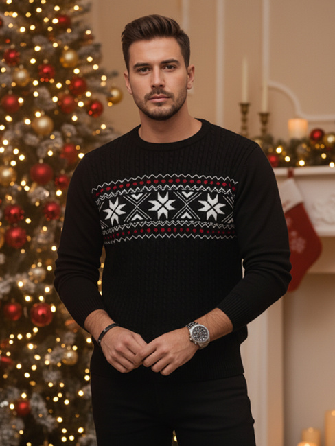 Sweter męski czarny Dstreet WX2276z