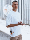 T-shirt męski z nadrukiem biały Dstreet RX5508