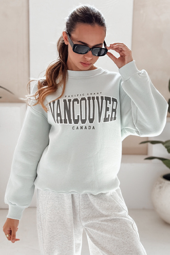 Bluza damska bez kaptura VANCOUVER miętowa Dstreet BY1226