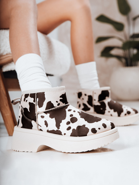 Śniegowce damskie na grubej podeszwie w łaty Dstreet ZY1285