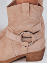 Kowbojki damskie zamszowe beżowe Dstreet ZY1301