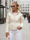 Kurtka damska pikowana z kapturem ecru Dstreet TY5533