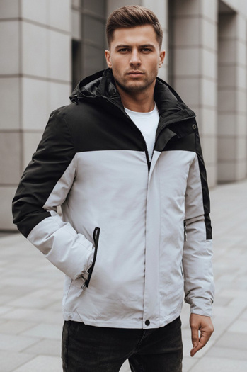 Kurtka męska zimowa z kapturem szara Dstreet TX4900