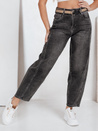 Jeansy damskie wide leg z paskiem czarne Dstreet UY2744