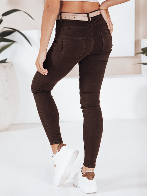 Jeansy damskie push up brązowe Dstreet UY2774