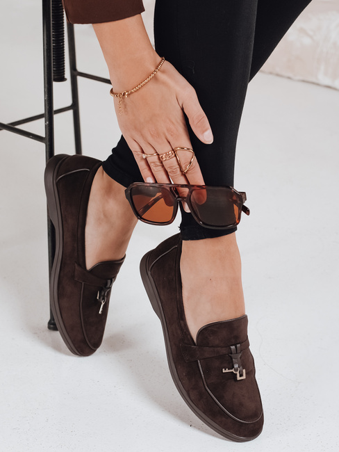 Mokasyny damskie zamszowe brązowe Dstreet ZY1181