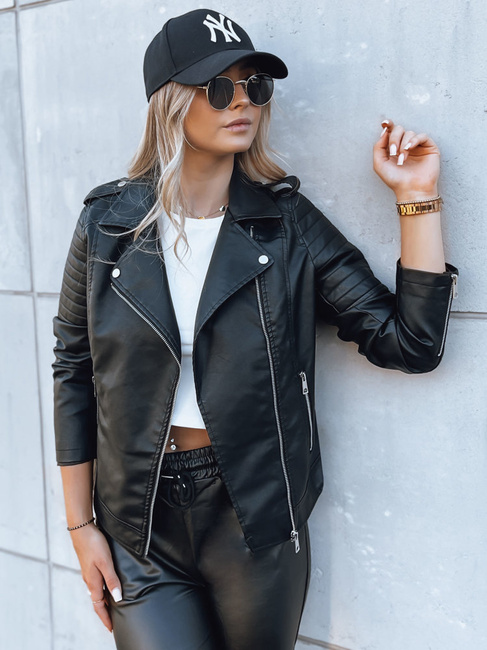 Kurtka skórzana damska ramoneska HAUTE VISTA czarna Dstreet TY3892