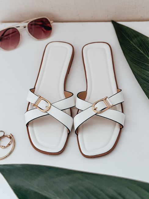 Klapki damskie BELICCA białe Dstreet ZY0998