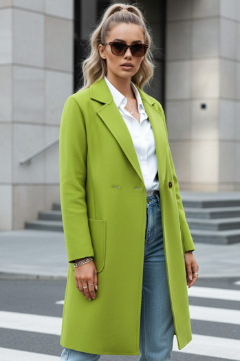 Płaszcz damski oversize LINNORE długi limonkowy Dstreet NY0702