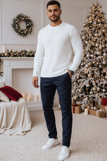 Spodnie męskie casual ciemnogranatowe Dstreet UX4395z