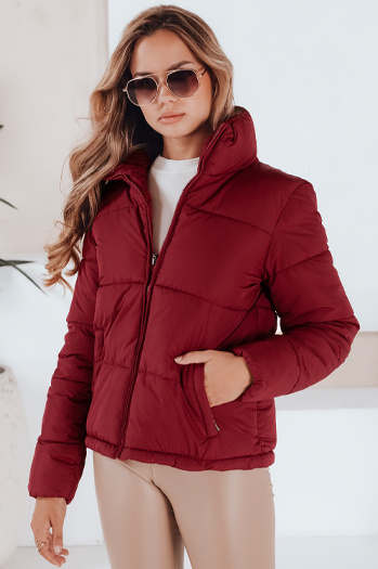 Kurtka damska zimowa pikowana LAROSE bordowa Dstreet TY5218