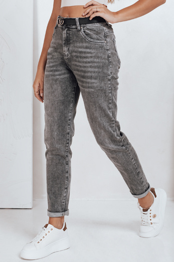 Jeansy damskie mom fit szare Dstreet UY2751